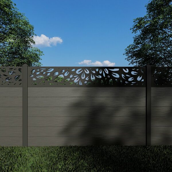 Composite Fence Panels with N°4 30cm Screen (Inc Aluminium Posts)