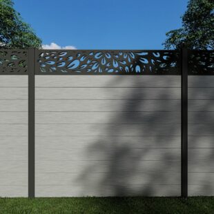 Composite Fence Panels with N°4 30cm Screen (Inc Aluminium Posts)
