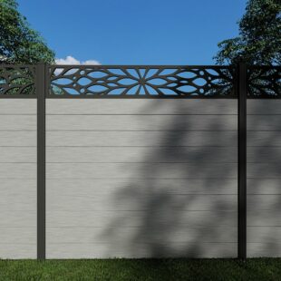 Composite Fence Panels with N°5 30cm Screen (Inc Aluminium Posts)