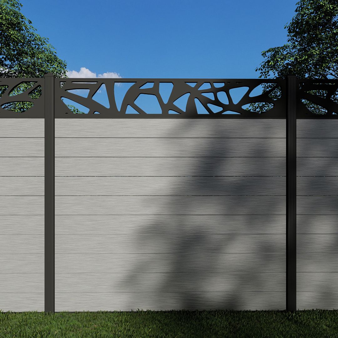 Composite Fence Panels with N°19 30cm Screen (Inc Aluminium Posts)
