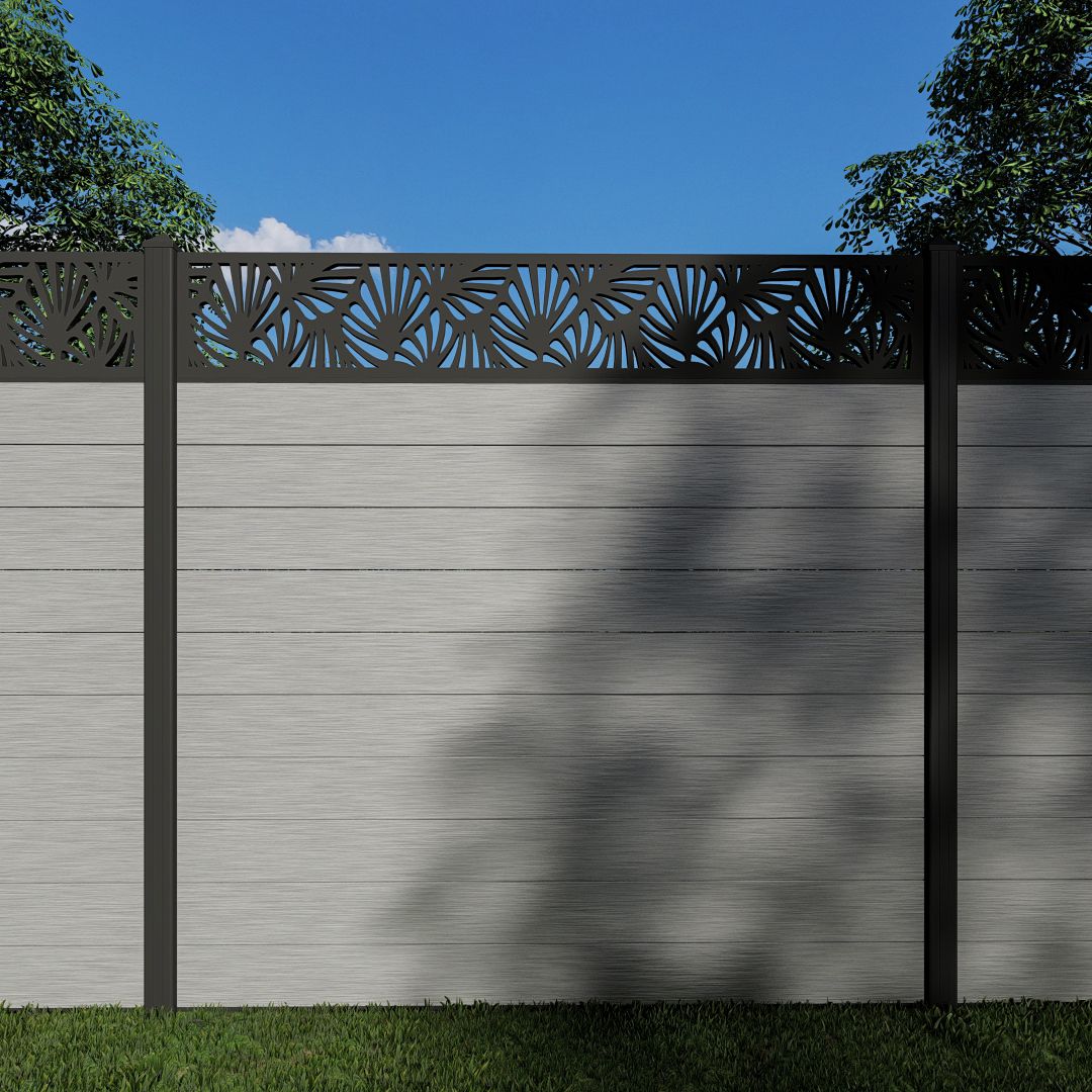 Composite Fence Panels with N°49 30cm Screen (Inc Aluminium Posts)