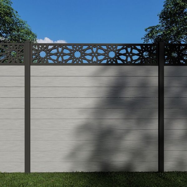 Composite Fence Panels with N°216 30cm Screen (Inc Aluminium Posts)