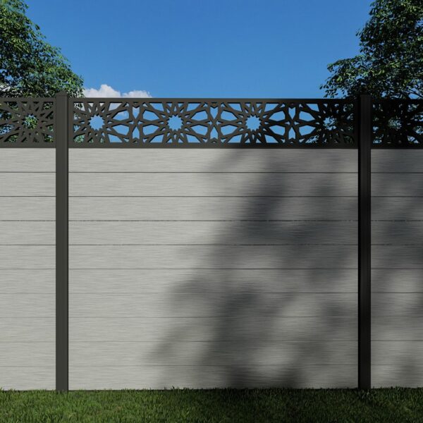 Composite Fence Panels with N°216 30cm Screen (Inc Aluminium Posts)