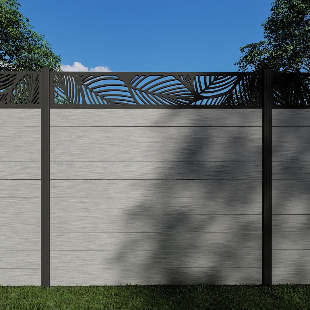 Composite Fence Panels with N°224 30cm Screen (Inc Aluminium Posts)