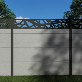 Composite Fence Panels with N°236 30cm Screen (Inc Aluminium Posts)