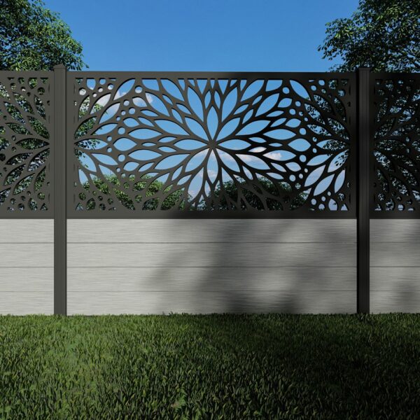 Composite Fence Panels with N°5 90cm Screen (Inc Aluminium Posts)