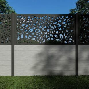 Composite Fence Panels with N°4 90cm Screen (Inc Aluminium Posts)