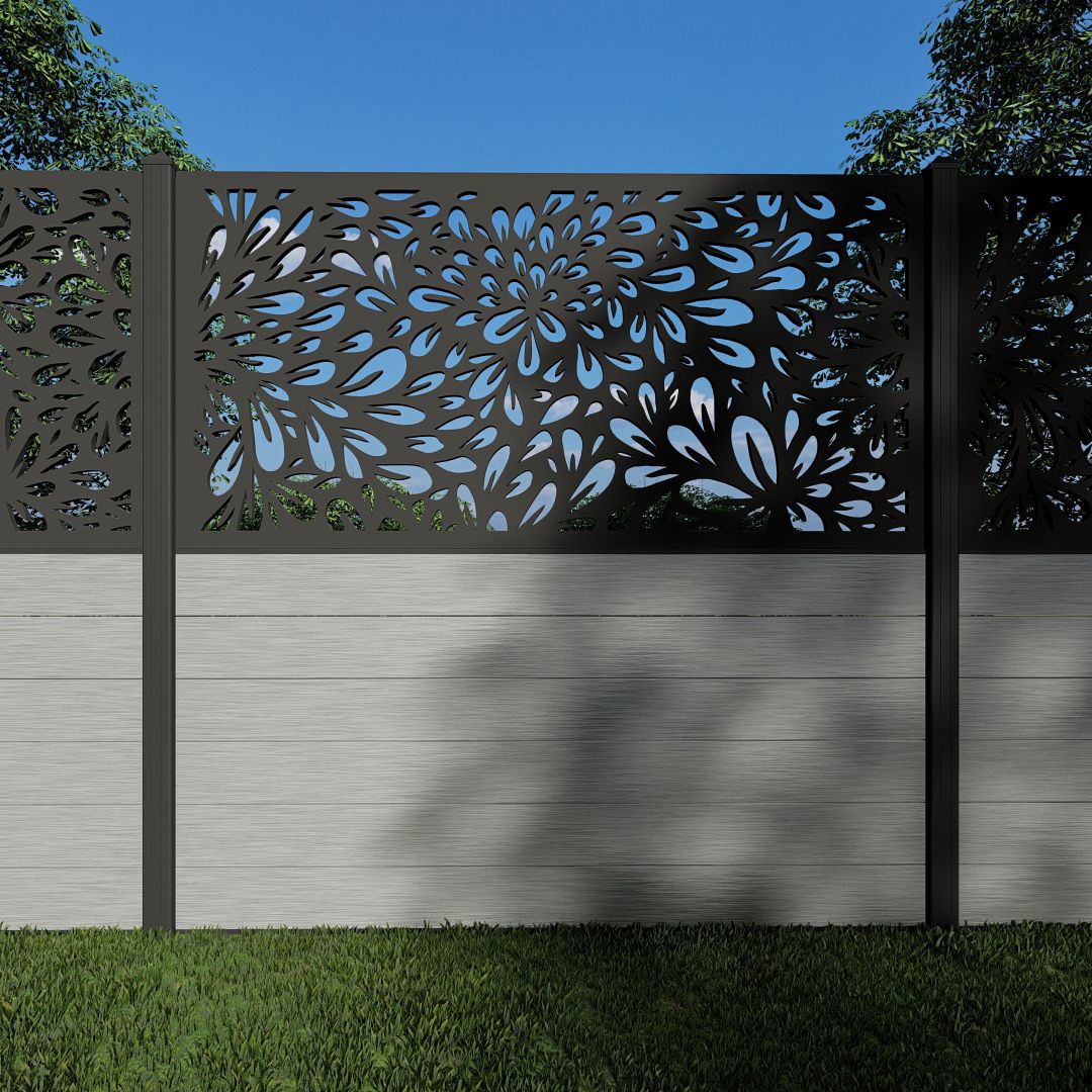 Composite Fence Panels with N°4 90cm Screen (Inc Aluminium Posts)