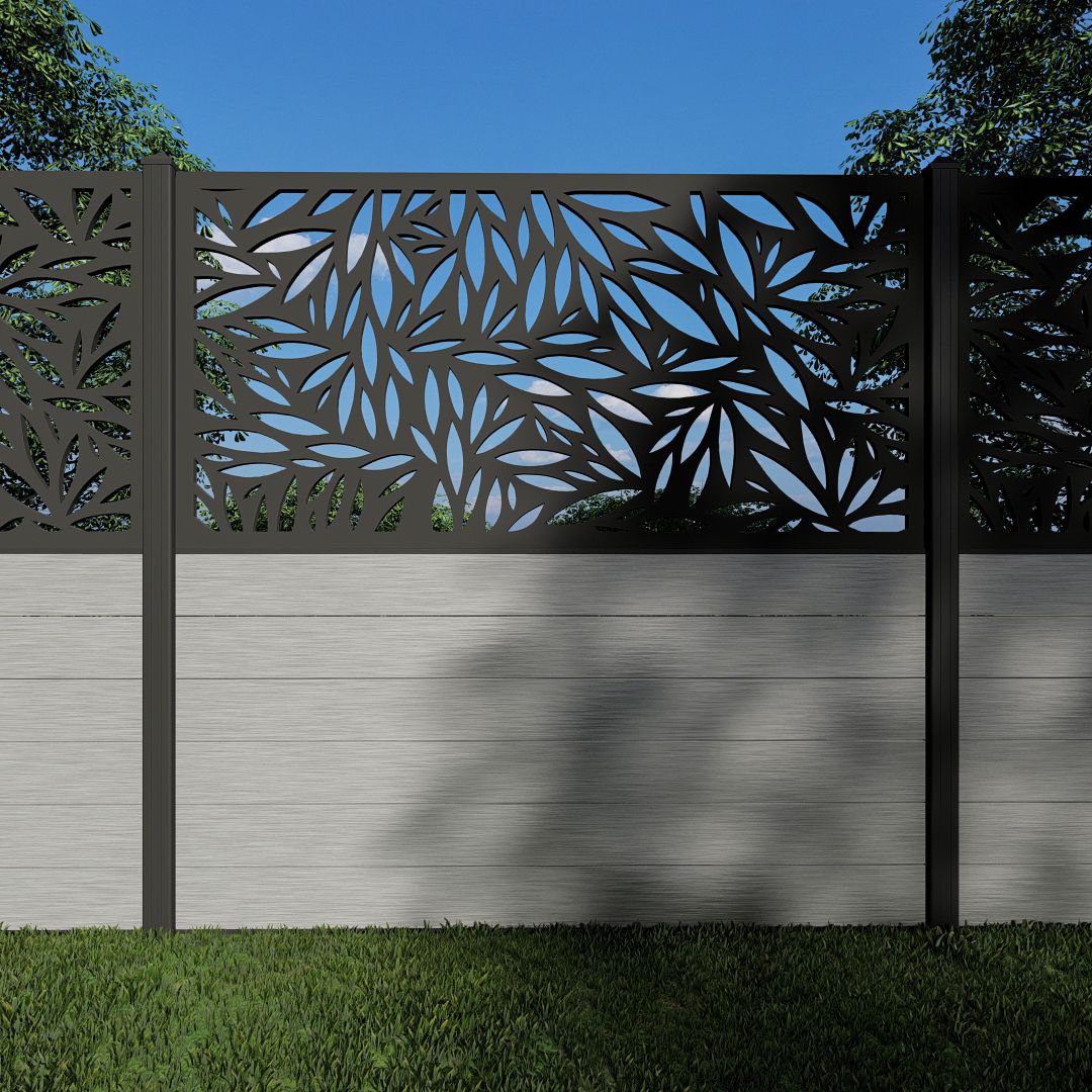 Composite Fence Panels with N°258 90cm Screen (Inc Aluminium Posts)