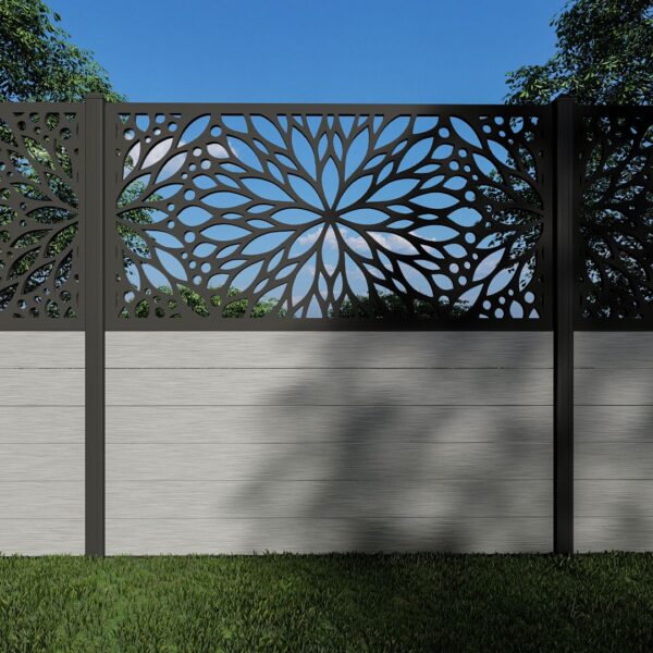 Composite Fence Panels with N°5 90cm Screen (Inc Aluminium Posts)