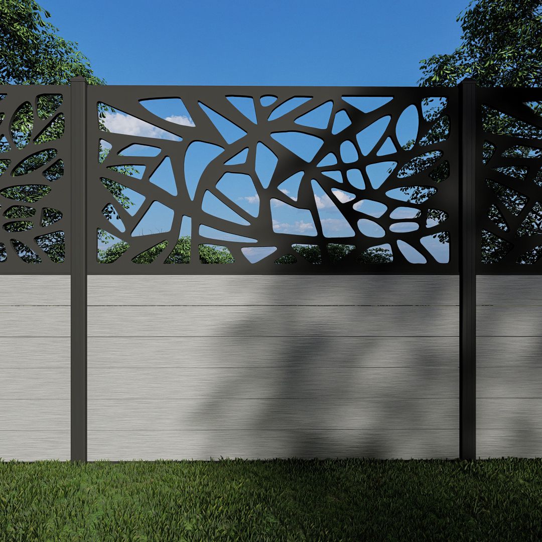 Composite Fence Panels with N°19 90cm Screen (Inc Aluminium Posts)