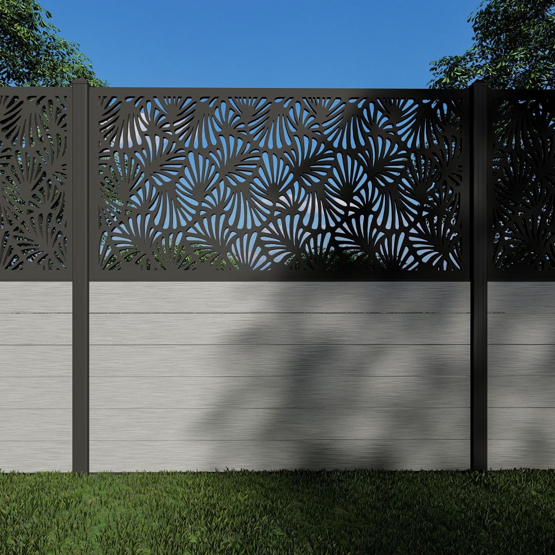 Composite Fence Panels with N°49 90cm Screen (Inc Aluminium Posts)