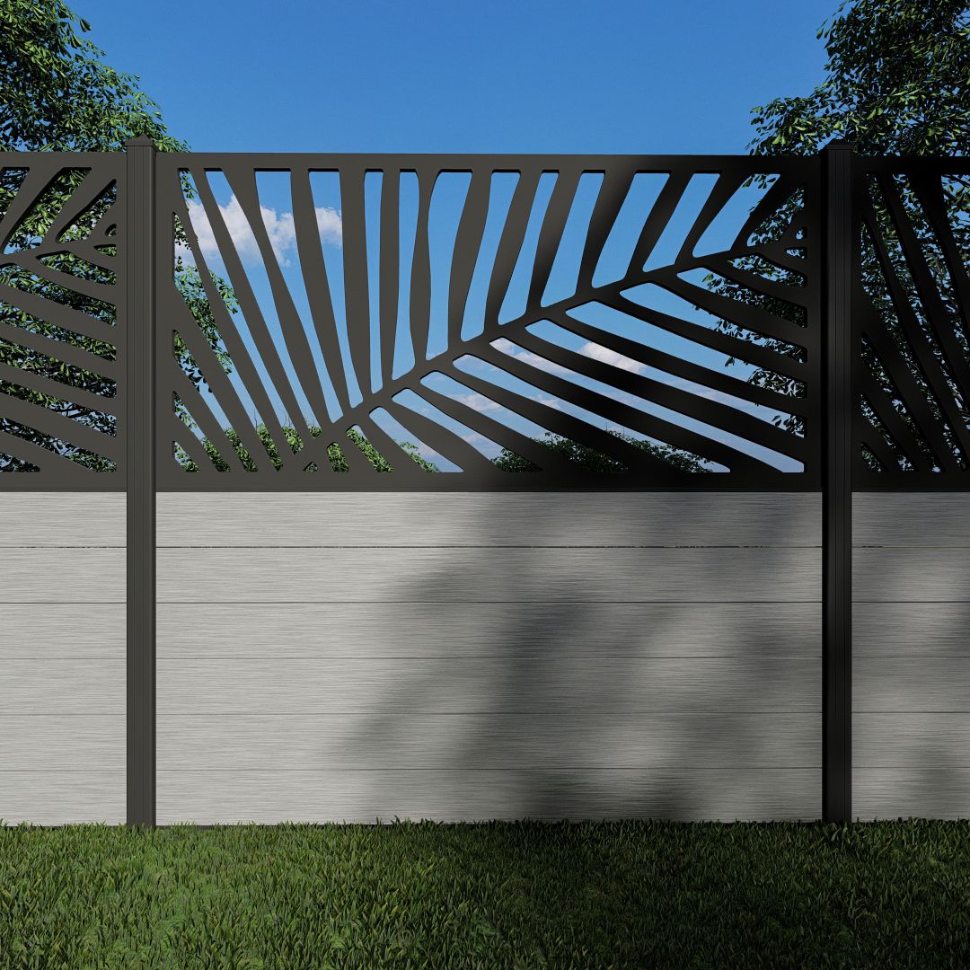 Composite Fence Panels with N°223 90cm Screen (Inc Aluminium Posts)