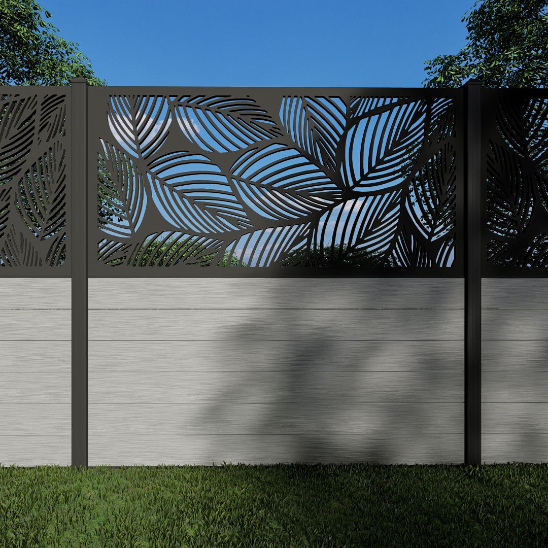 Composite Fence Panels with N°224 90cm Screen (Inc Aluminium Posts)