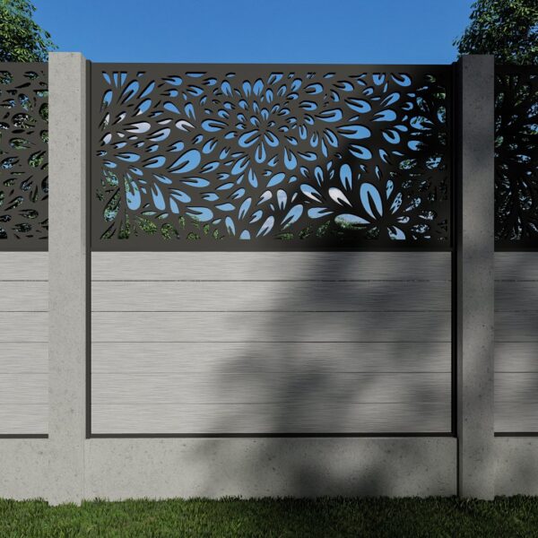 Composite Fence Panels with N°4 90cm Screen (For Concrete Posts)