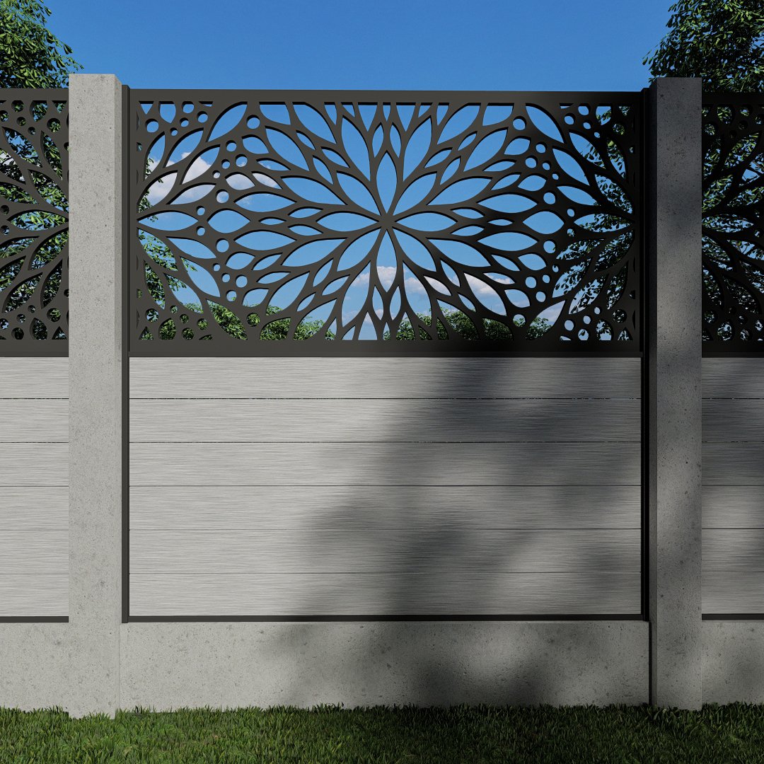 Composite Fence Panels with N°5 90cm Screen (For Concrete Posts)