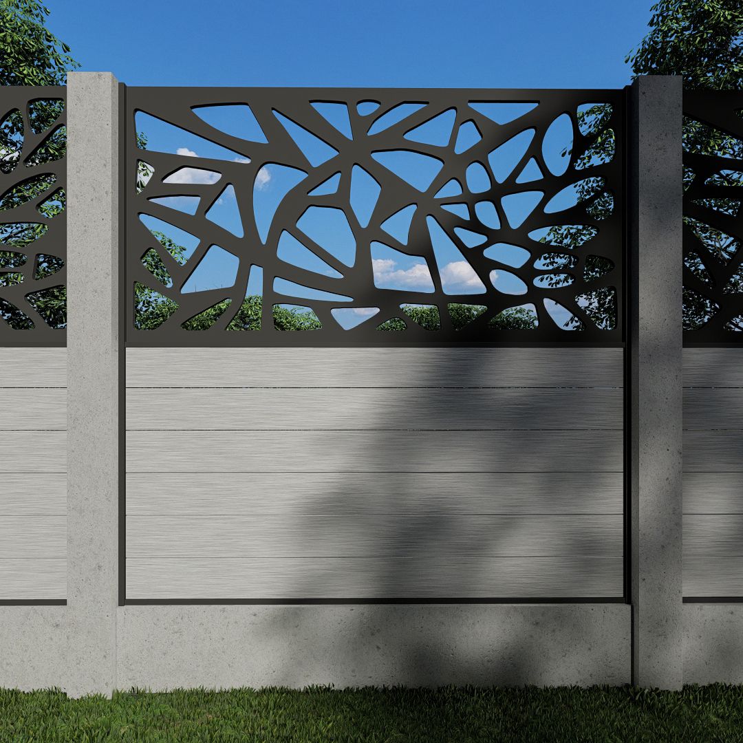 Composite Fence Panels with N°19 90cm Screen (For Concrete Posts)