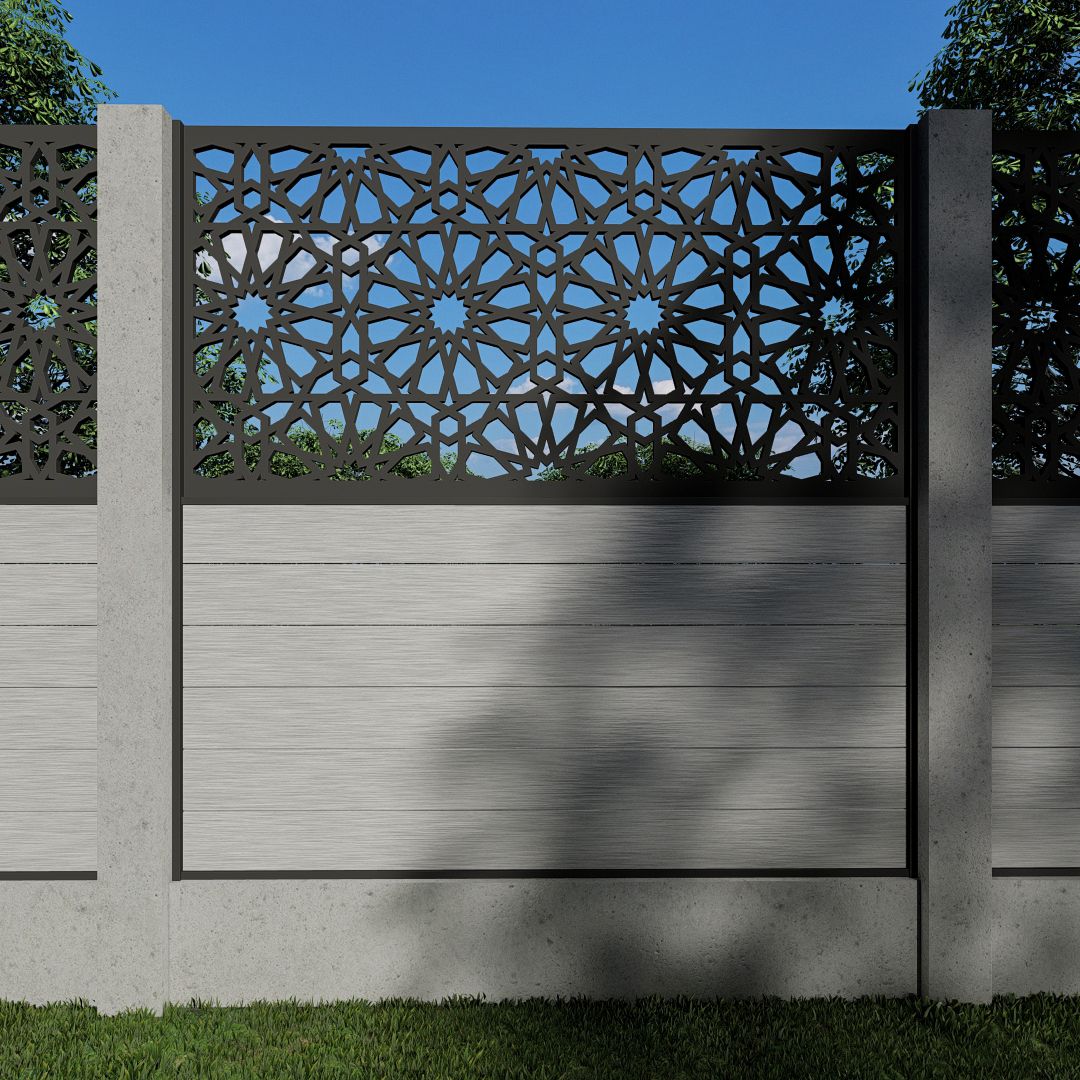 Composite Fence Panels with N°216 90cm Screen (For Concrete Posts)