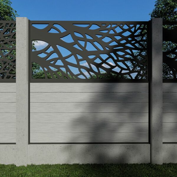 Composite Fence Panels with N°236 90cm Screen (For Concrete Posts)