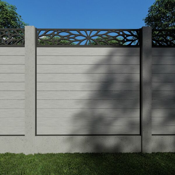 Composite Fence Panels with N°5 30cm Screen (For Concrete Posts)