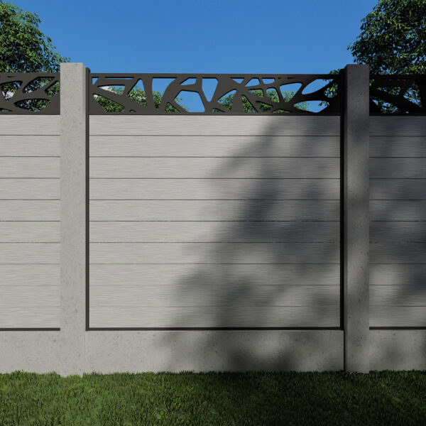 Composite Fence Panels with N°19 30cm Screen (For Concrete Posts)