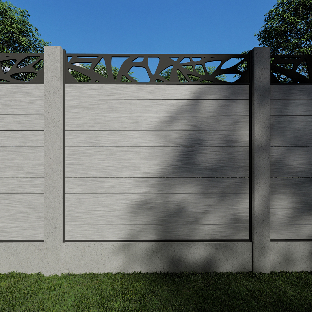 Composite Fence Panels with N°19 30cm Screen (For Concrete Posts)