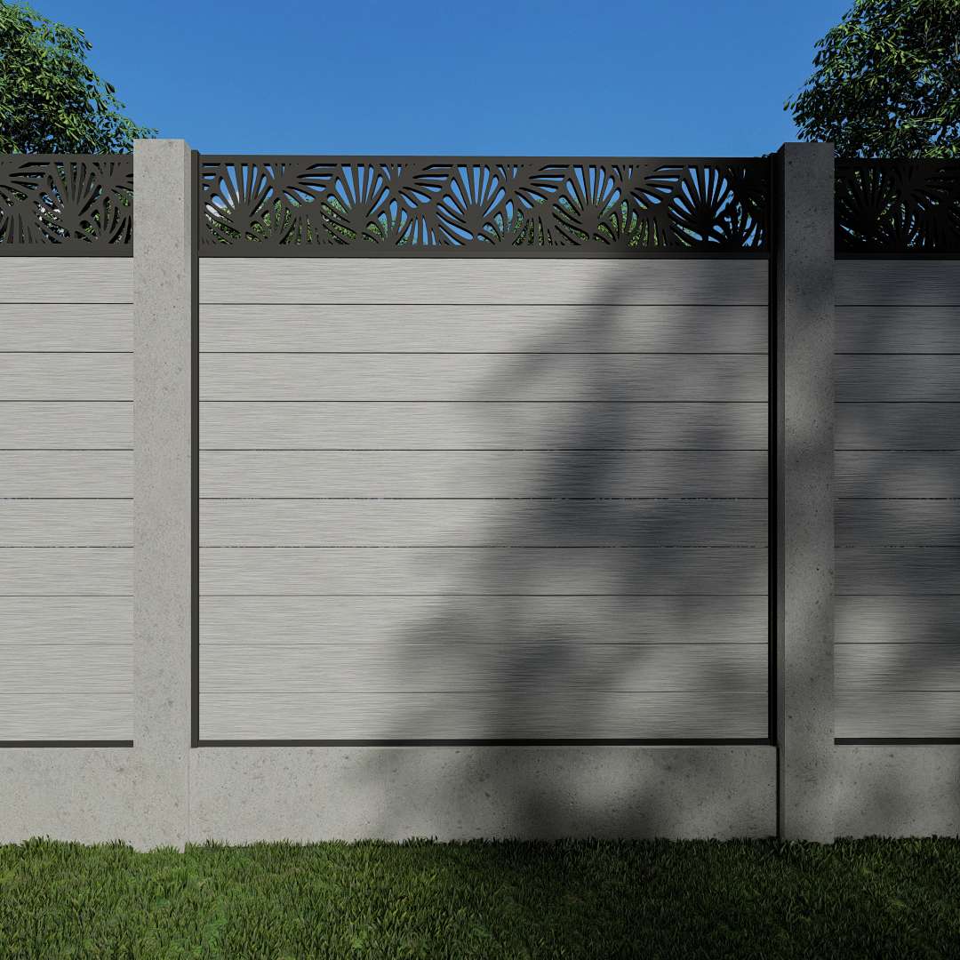Composite Fence Panels with N°49 30cm Screen (For Concrete Posts)