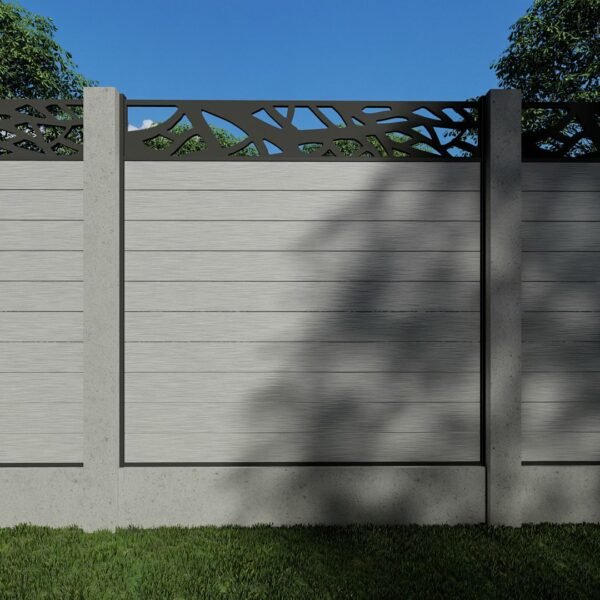 Composite Fence Panels with N°236 30cm Screen (For Concrete Posts)