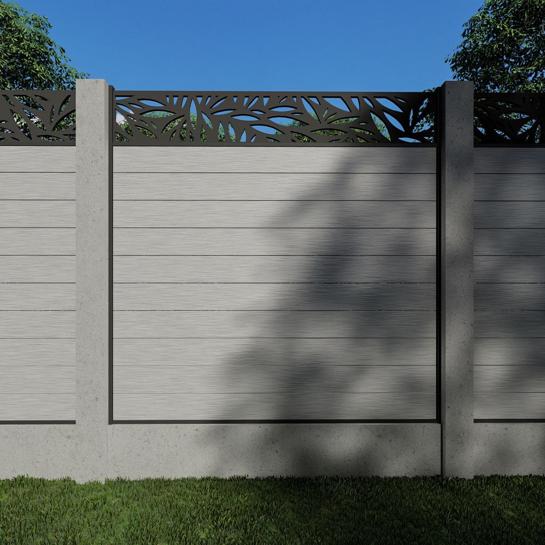 Composite Fence Panels with N°258 30cm Screen (For Concrete Posts)