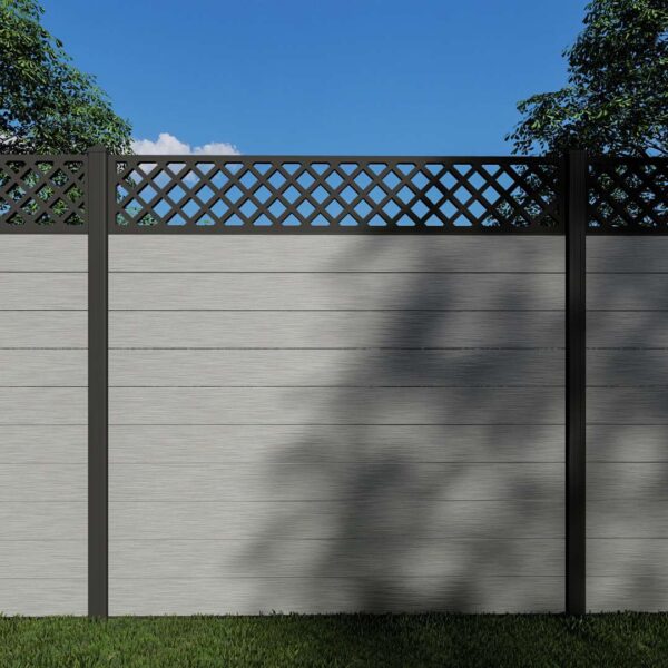 Composite Fence Panels with Classic Trellis (Inc Aluminium Posts)