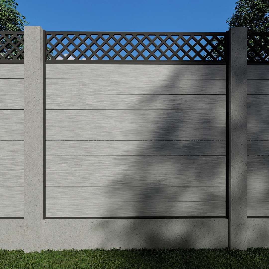 Composite Fence Panels with Classic Trellis (For Concrete Posts)