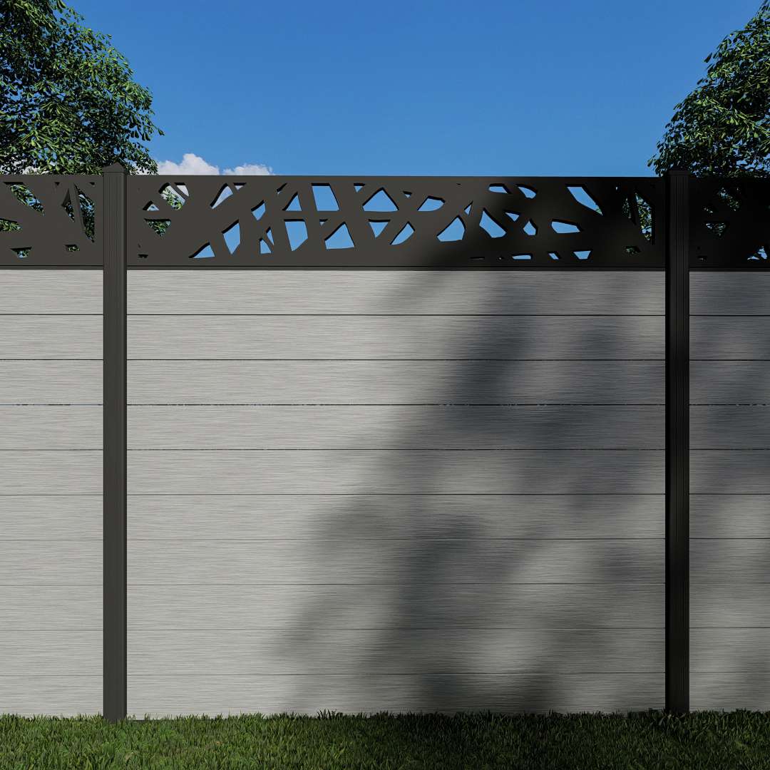 Composite Fence Panels with 30cm Kerplunk Trellis (Inc Aluminium Posts)