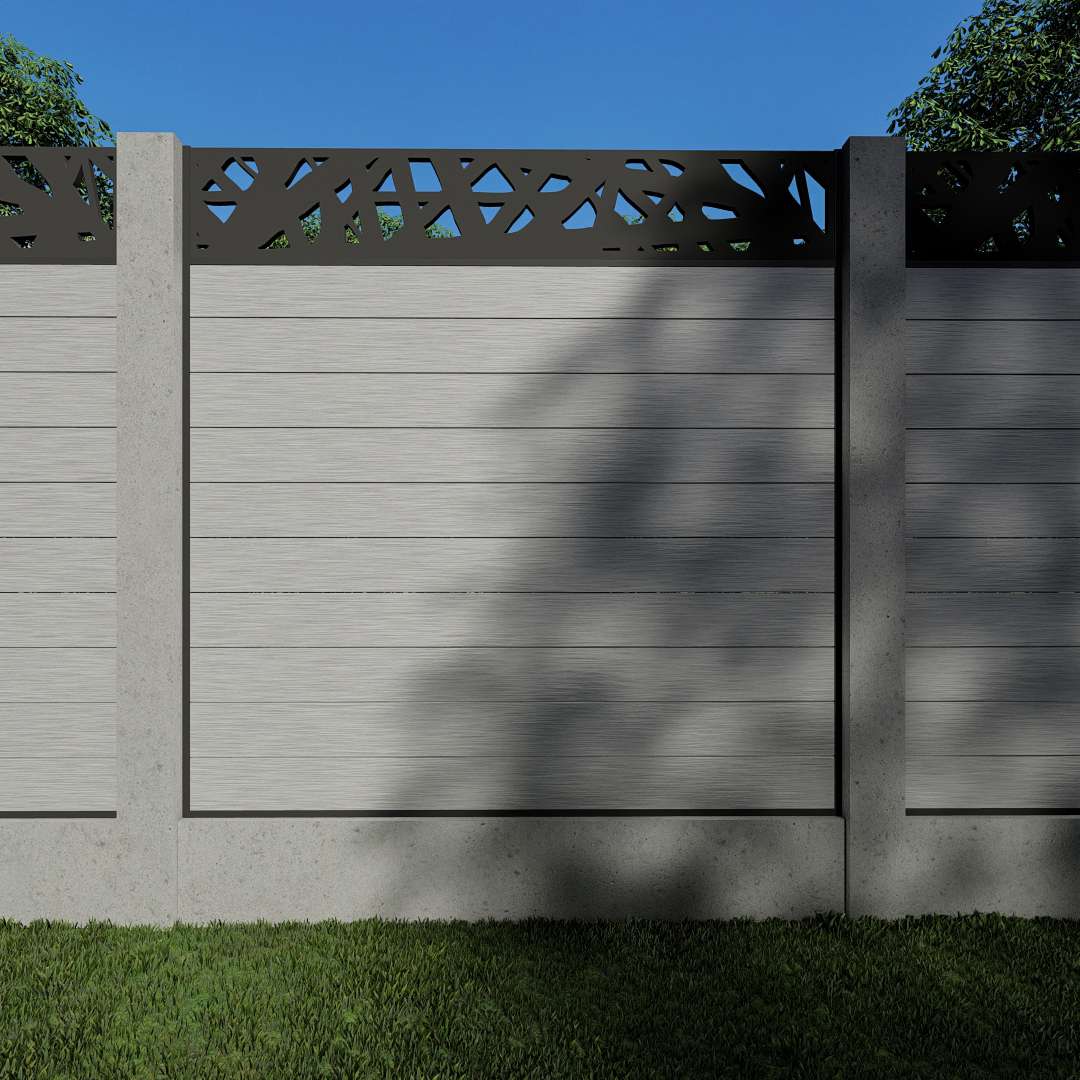 Composite Fence Panels with 30cm Kerplunk Screen (For Concrete Posts)