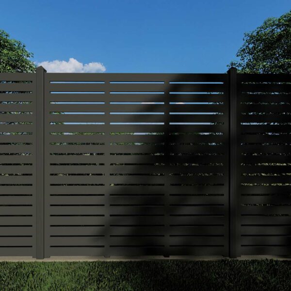 Oslo Slatted Fence with Aluminium Post