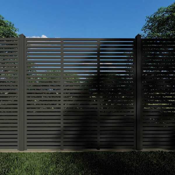 Porto Slatted Fence with Aluminium Post