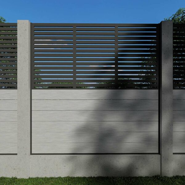 Composite Fence Panels with 90cm Slatted Screen (For Concrete Posts)