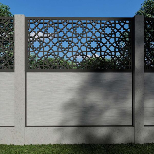 Composite Fence Panels with 90cm Alhambra (For Concrete Posts)