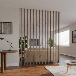 Reclaimed Wooden Slat Wall Partition Floor to Ceiling Divider