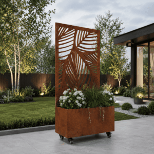 Corten Planter with No224 Corten Screen