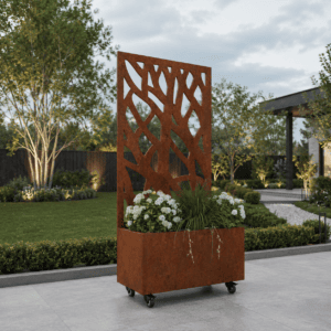 Corten Planter with No236 Corten Screen