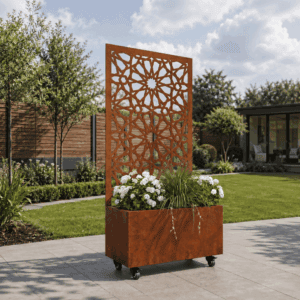 Corten Planter with No217 Corten Screen