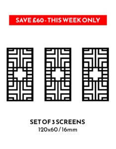 3 x No150 120x60cm 16mm Garden Screens – SAVE £60