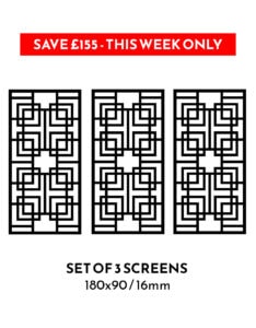 3 x No150 180x90cm 16mm Garden Screens – SAVE £155