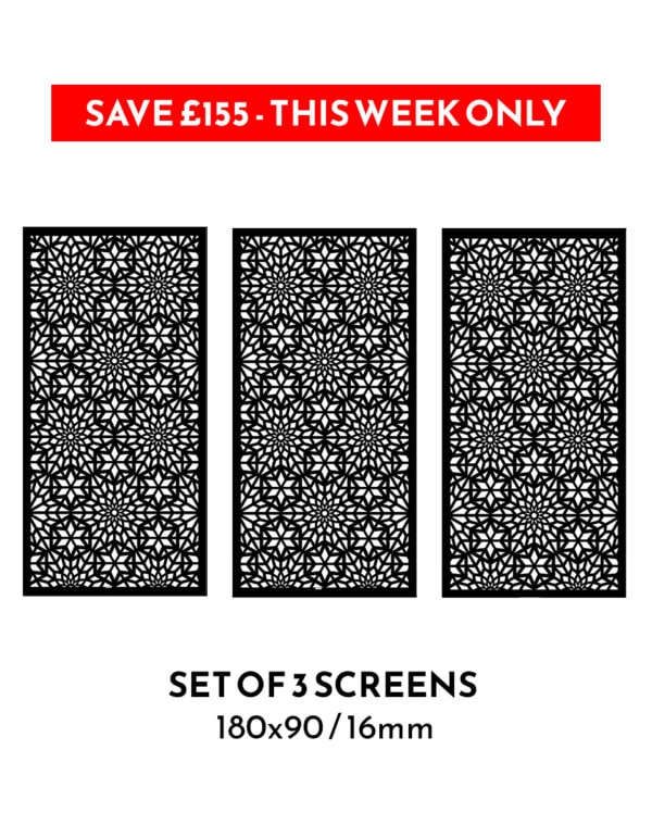 3 x No195 180x90cm 16mm Garden Screens - SAVE £155