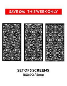 3 x No195 180x90cm 5mm Garden Screens – SAVE £90