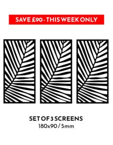 3 x No223 180x90cm 5mm Garden Screens – SAVE £90