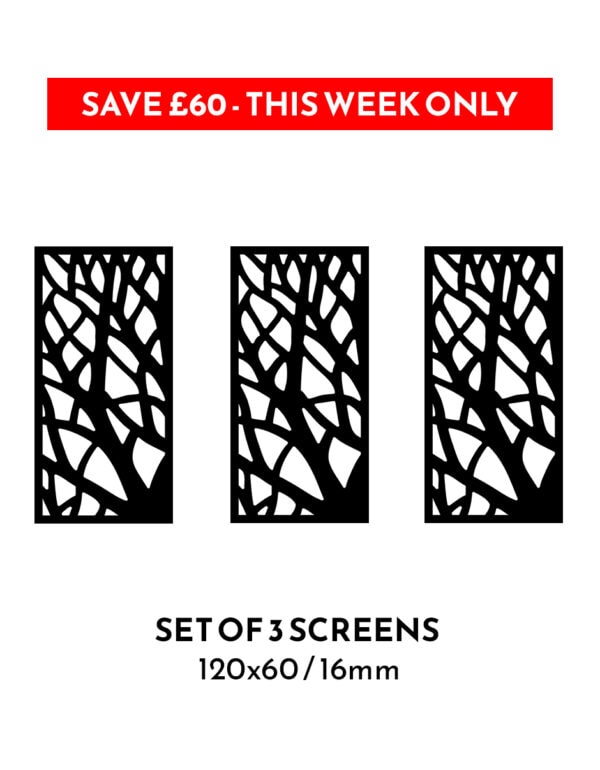 3 x No236 120x60cm 16mm Garden Screens - SAVE £60