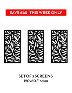 3 x No258 120x60cm 16mm Garden Screens – SAVE £60