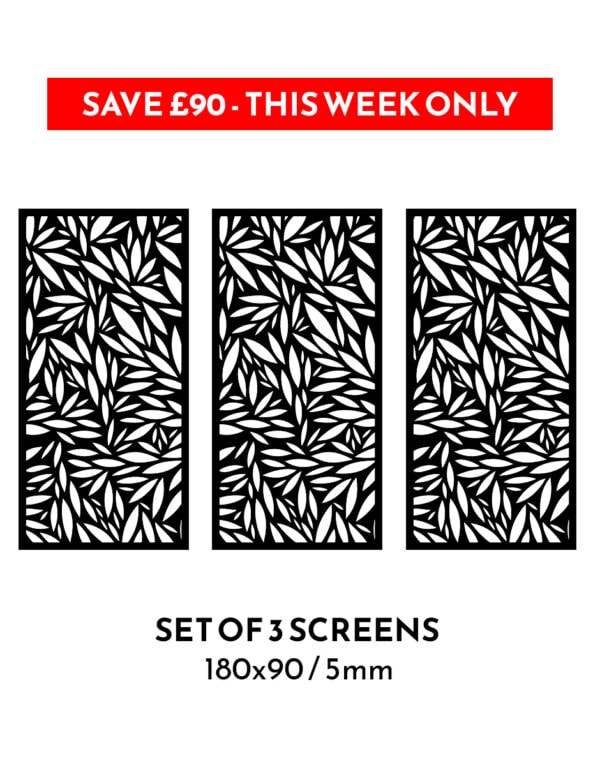 3 x No258 180x90cm 5mm Garden Screens - SAVE £90