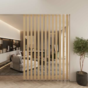 Solid Wooden Slat Divider Floor to Ceiling Tulipwood